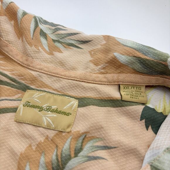 Tommy Bahama Men's XXL Silk Peach Tropical Short Sleeve Button Down Shirt - Picture 7 of 7